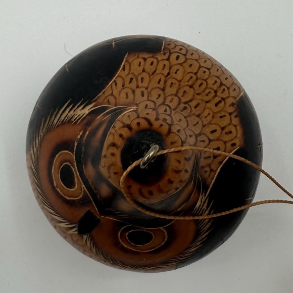 Peru Owl Gourd Ornament Hand Painted LUCMA - Picture 5 of 10